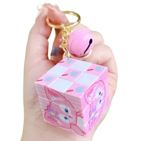 (1 pcs) Puzzle Character Cube Keychain – Fun & Educational | Return Gift | Random Design
