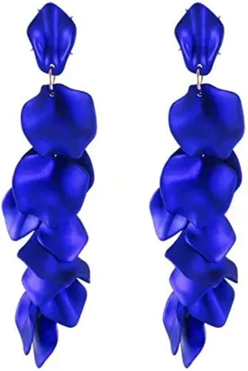Acrylic Petal Dangle Drop Earrings for Women Fashion Long Rose Flower Hanging Resin Floral Statement Earring Jewellery Gifts
