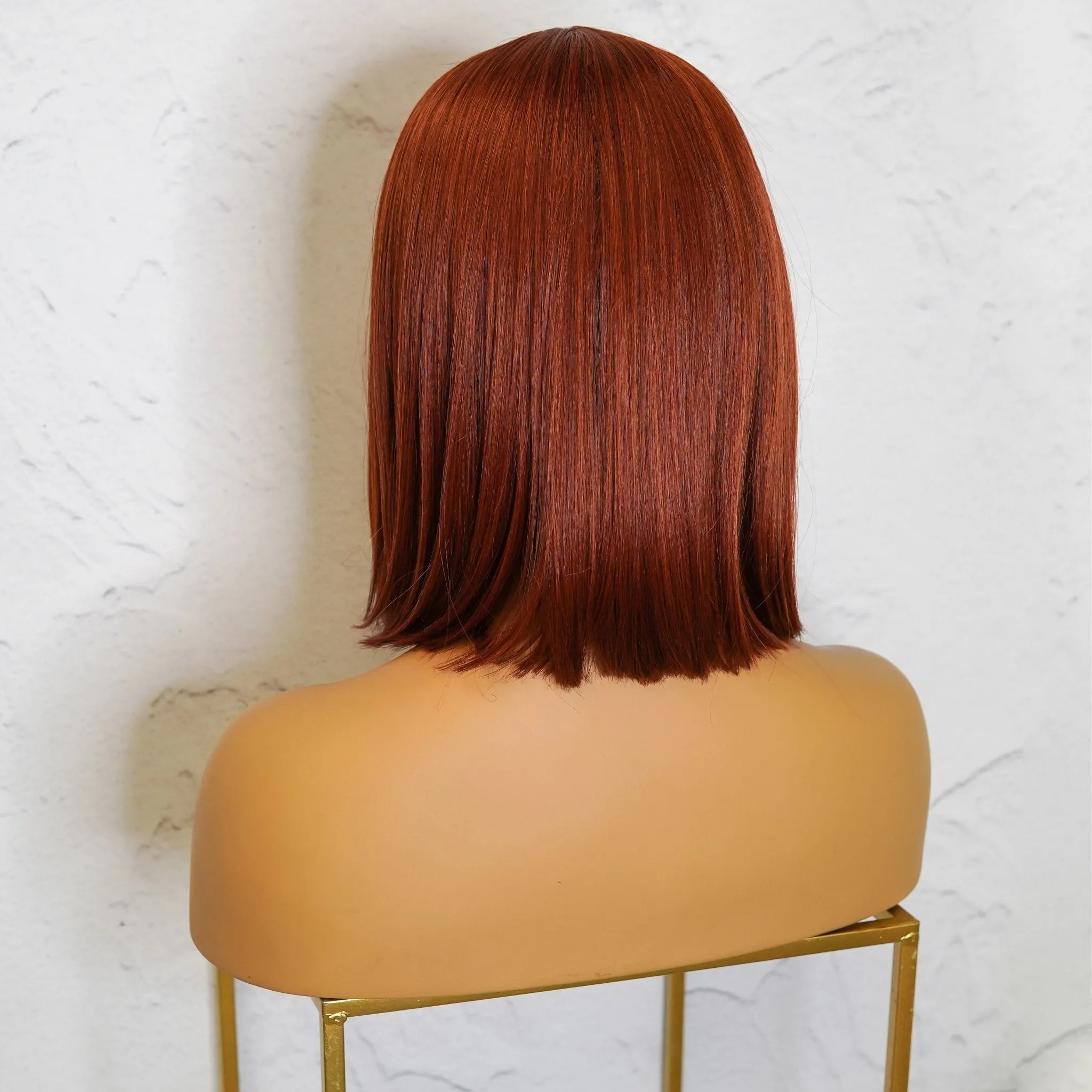 Auburn 14" Human Hair 13x6 Lace Front Wig