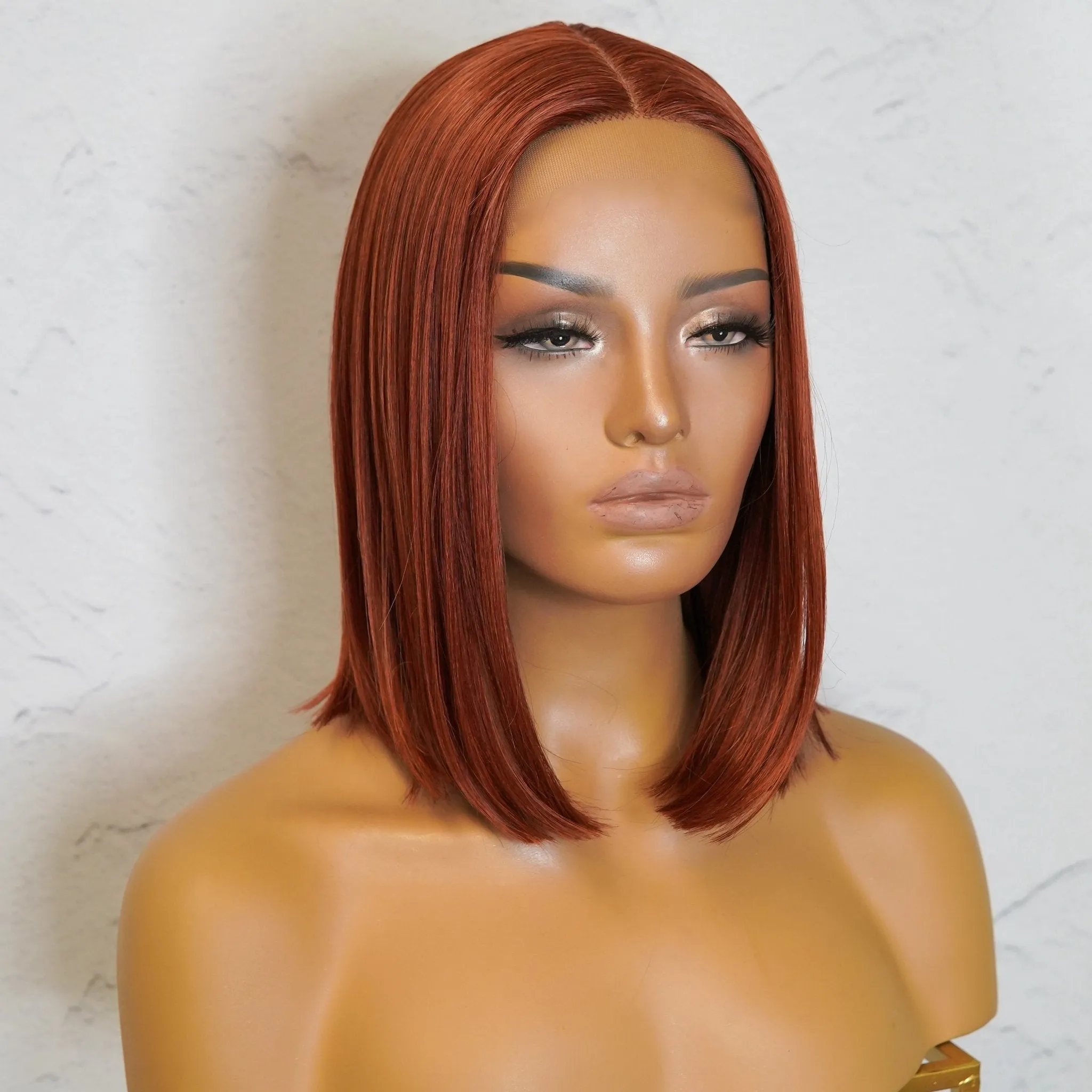 Auburn 14" Human Hair 13x6 Lace Front Wig