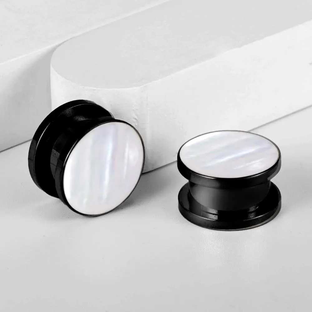 DOEARKO 2 Pairs Conch Shell Ear Gauges Tunnels and Plugs 316L Stainless Steel Hypoallergenic Earrings Ears Expander Body Jewelry