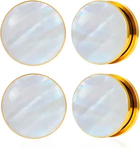 DOEARKO 2 Pairs Conch Shell Ear Gauges Tunnels and Plugs 316L Stainless Steel Hypoallergenic Earrings Ears Expander Body Jewelry
