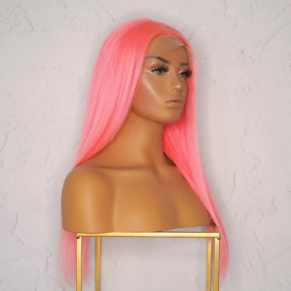 DOJA 2.0 Neon Pink Human Hair Lace Front Wig