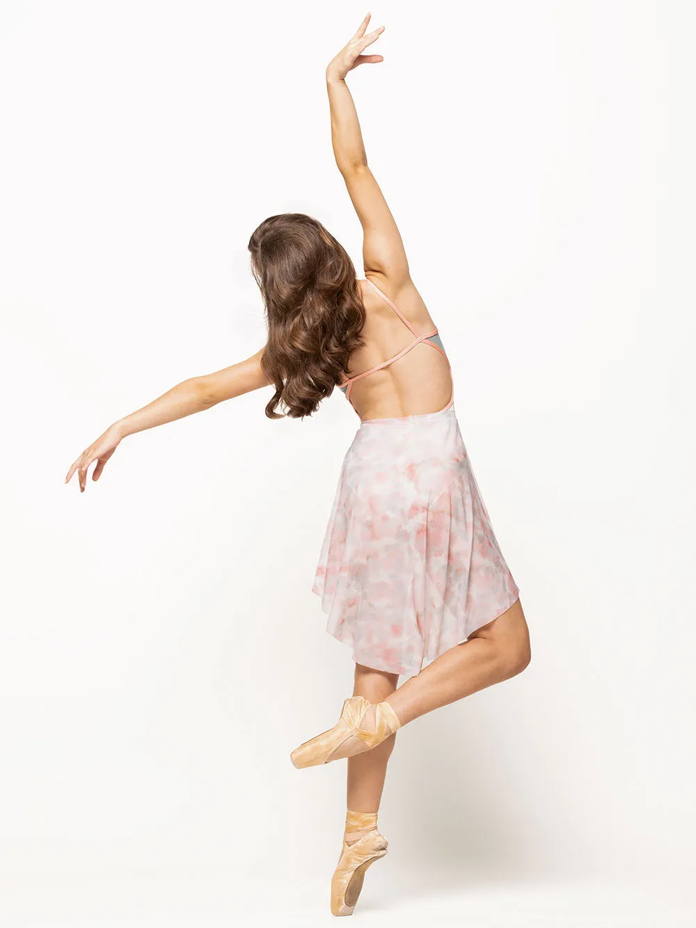 Dramatic High-Low Skirt Desert Fog Mesh RTW