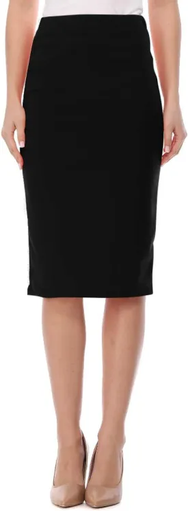 FashionJOA Women's High Waist Pencil Solid Knee Length Office Work Skirt
