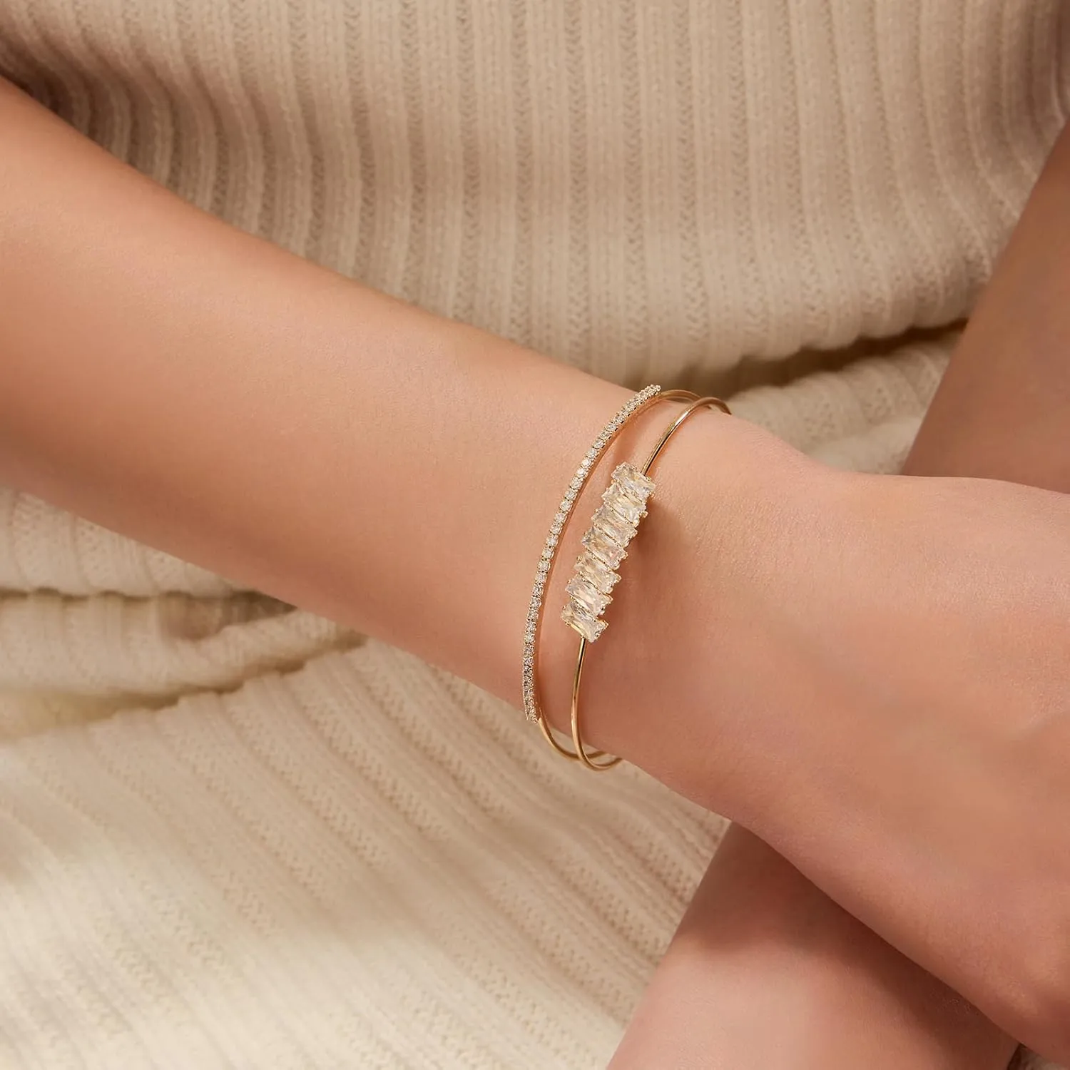 Gold Bracelets for Women Jewelry 14k Plated Gold Bangles for Women Cuff Bracelet Open Fashion Bracelet Adjustable 