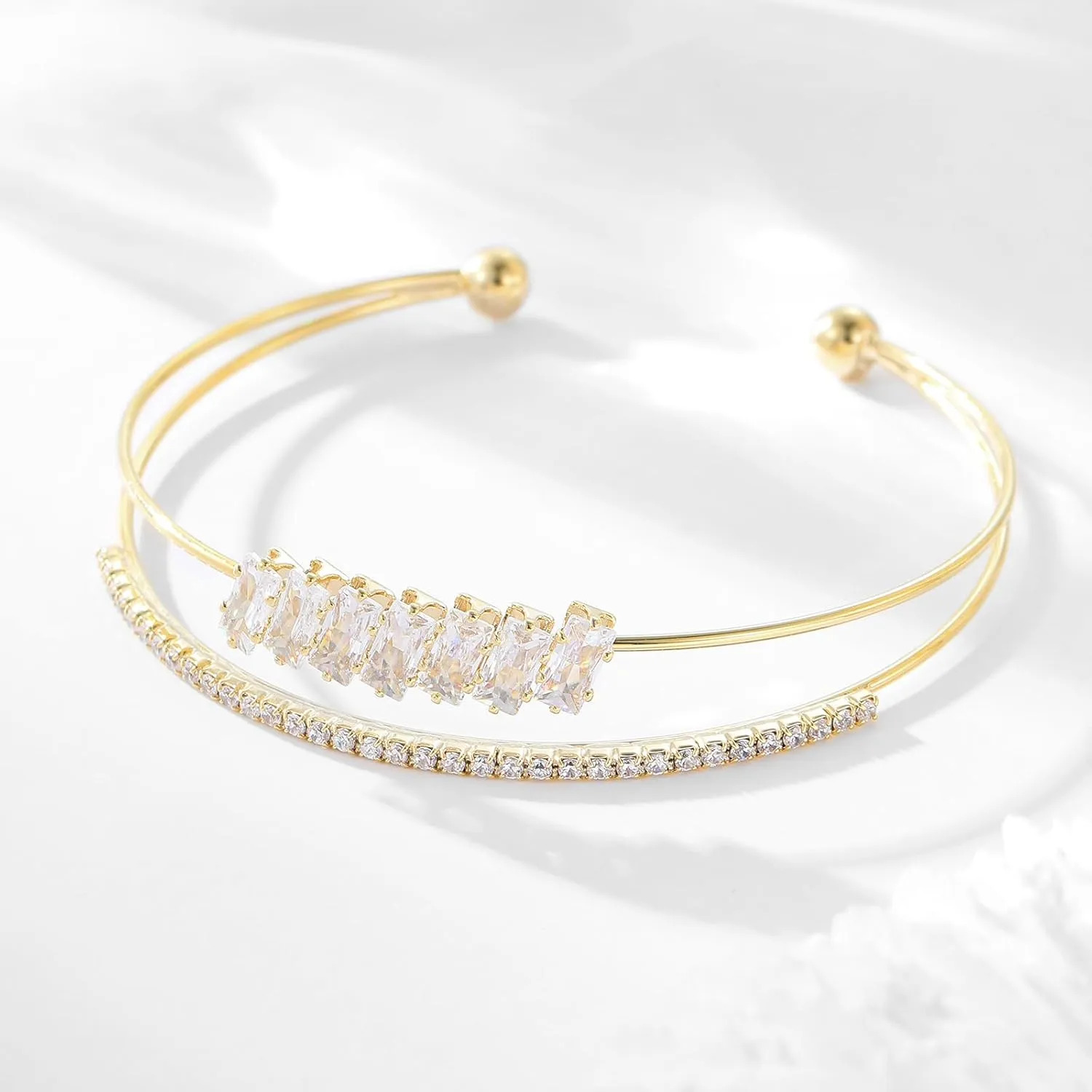 Gold Bracelets for Women Jewelry 14k Plated Gold Bangles for Women Cuff Bracelet Open Fashion Bracelet Adjustable 