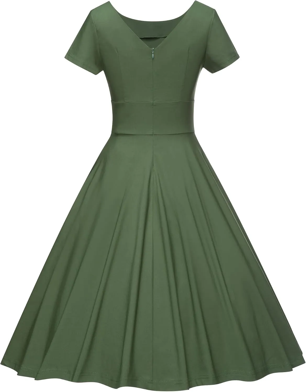GownTown Women's 1950s Vintage Dresses Short Sleeves Cocktail Stretchy Party Dresses with Pocket