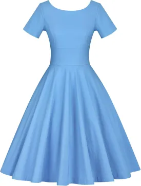 GownTown Women's 1950s Vintage Dresses Short Sleeves Cocktail Stretchy Party Dresses with Pocket
