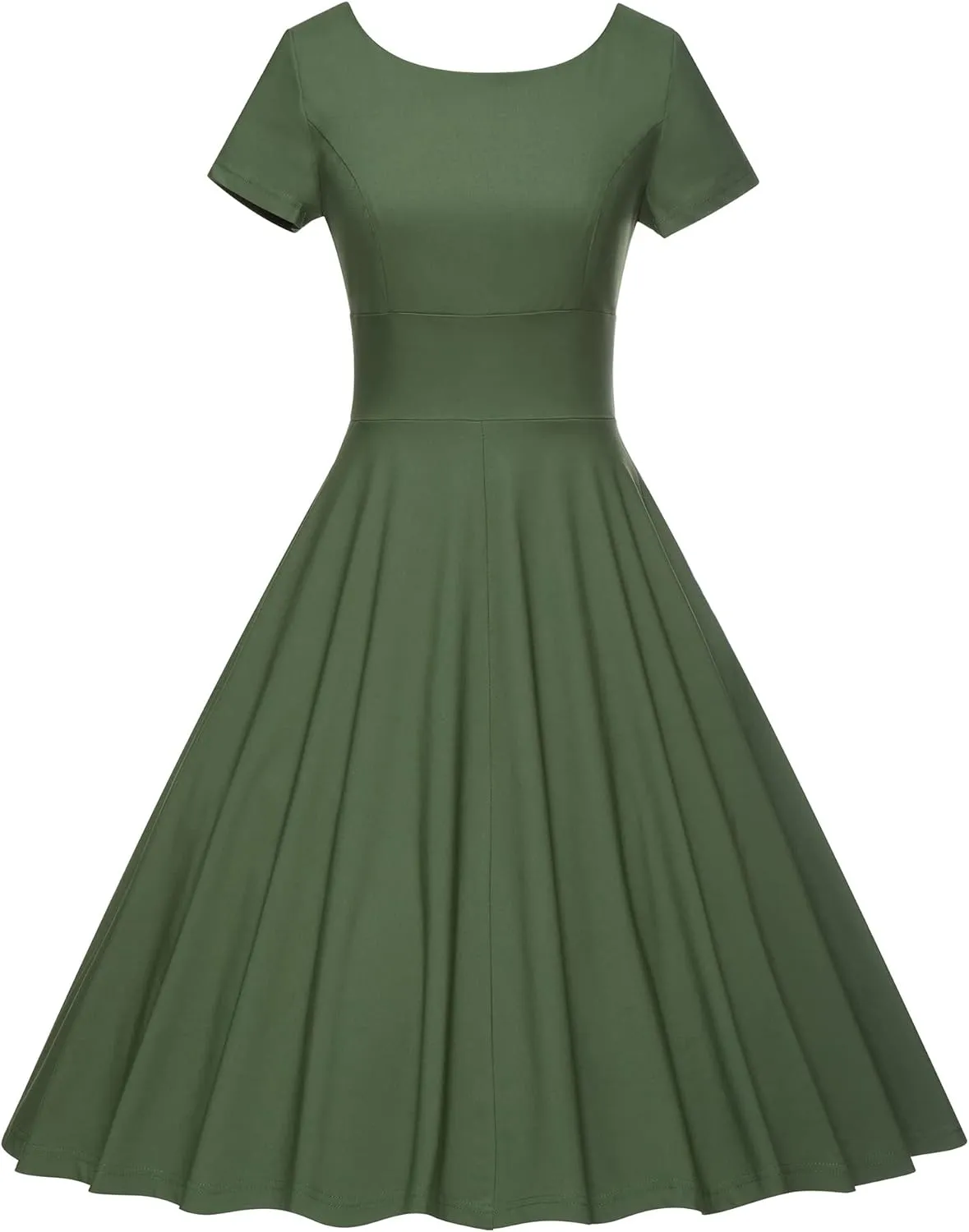 GownTown Women's 1950s Vintage Dresses Short Sleeves Cocktail Stretchy Party Dresses with Pocket