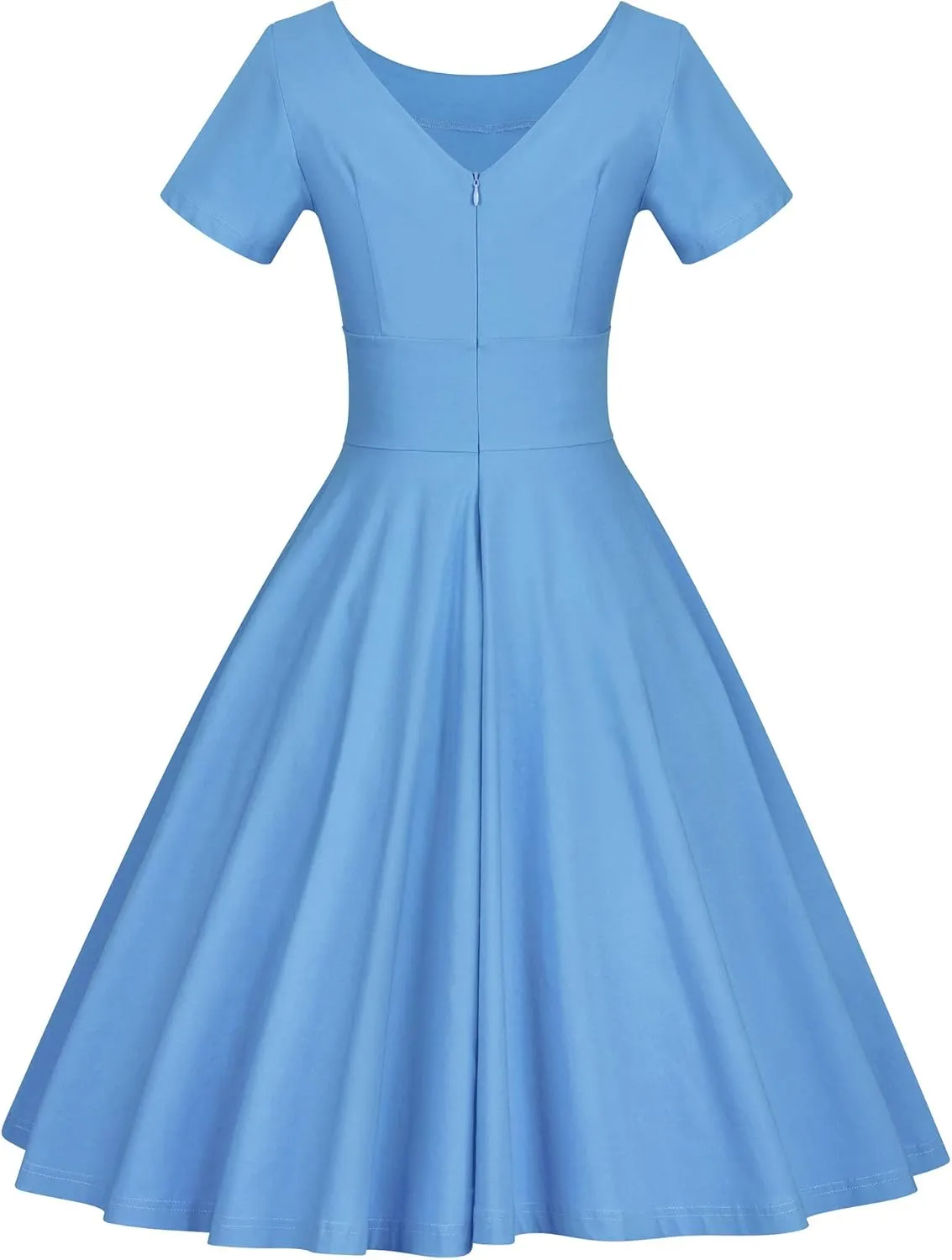 GownTown Women's 1950s Vintage Dresses Short Sleeves Cocktail Stretchy Party Dresses with Pocket