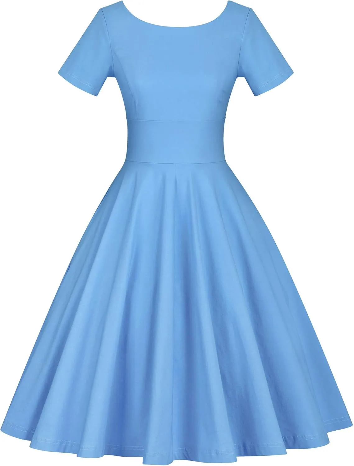 GownTown Women's 1950s Vintage Dresses Short Sleeves Cocktail Stretchy Party Dresses with Pocket