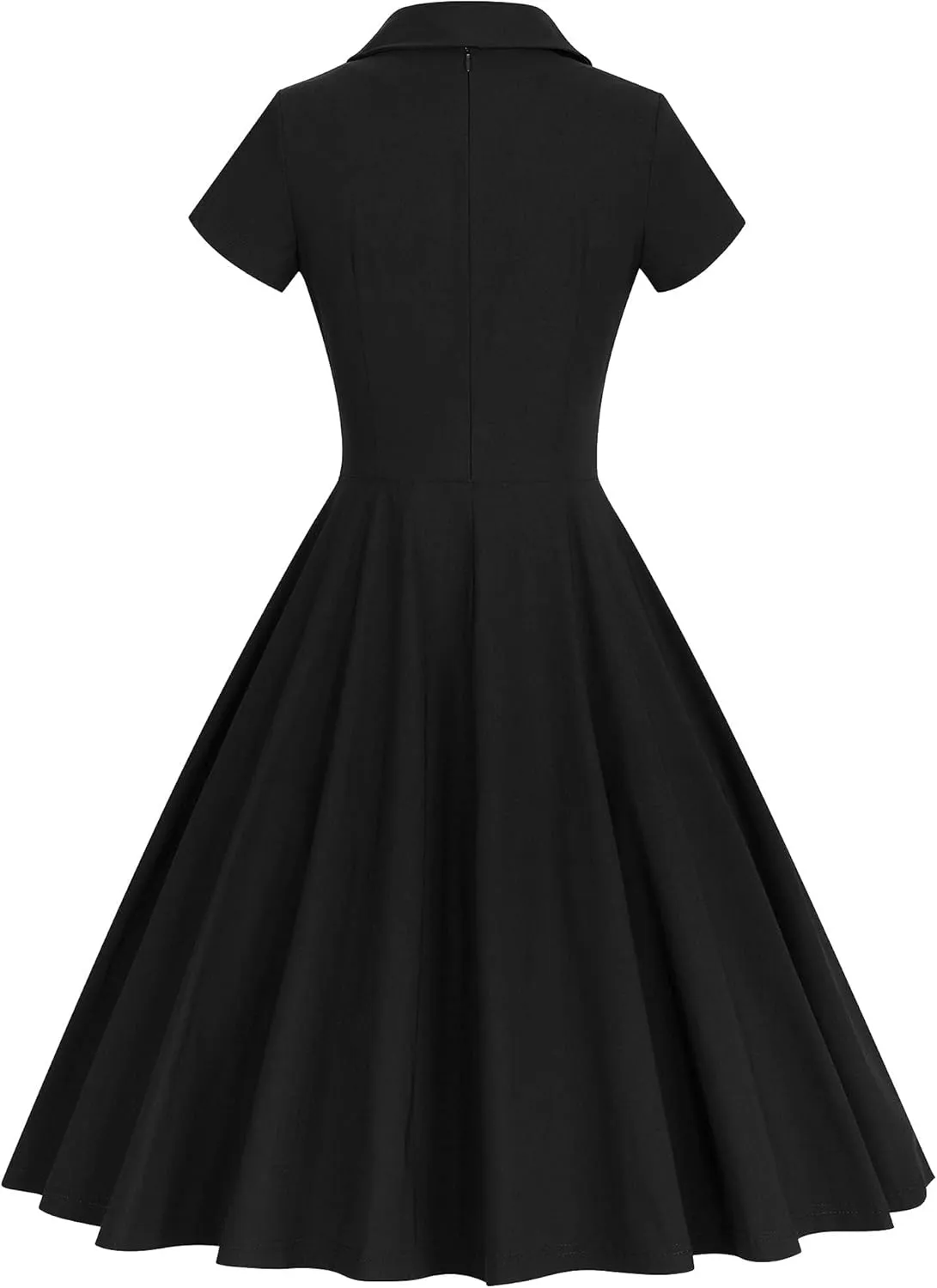 GownTown Women's 1950s Vintage Plaid&Dot Swing Tea Dress with Pockets