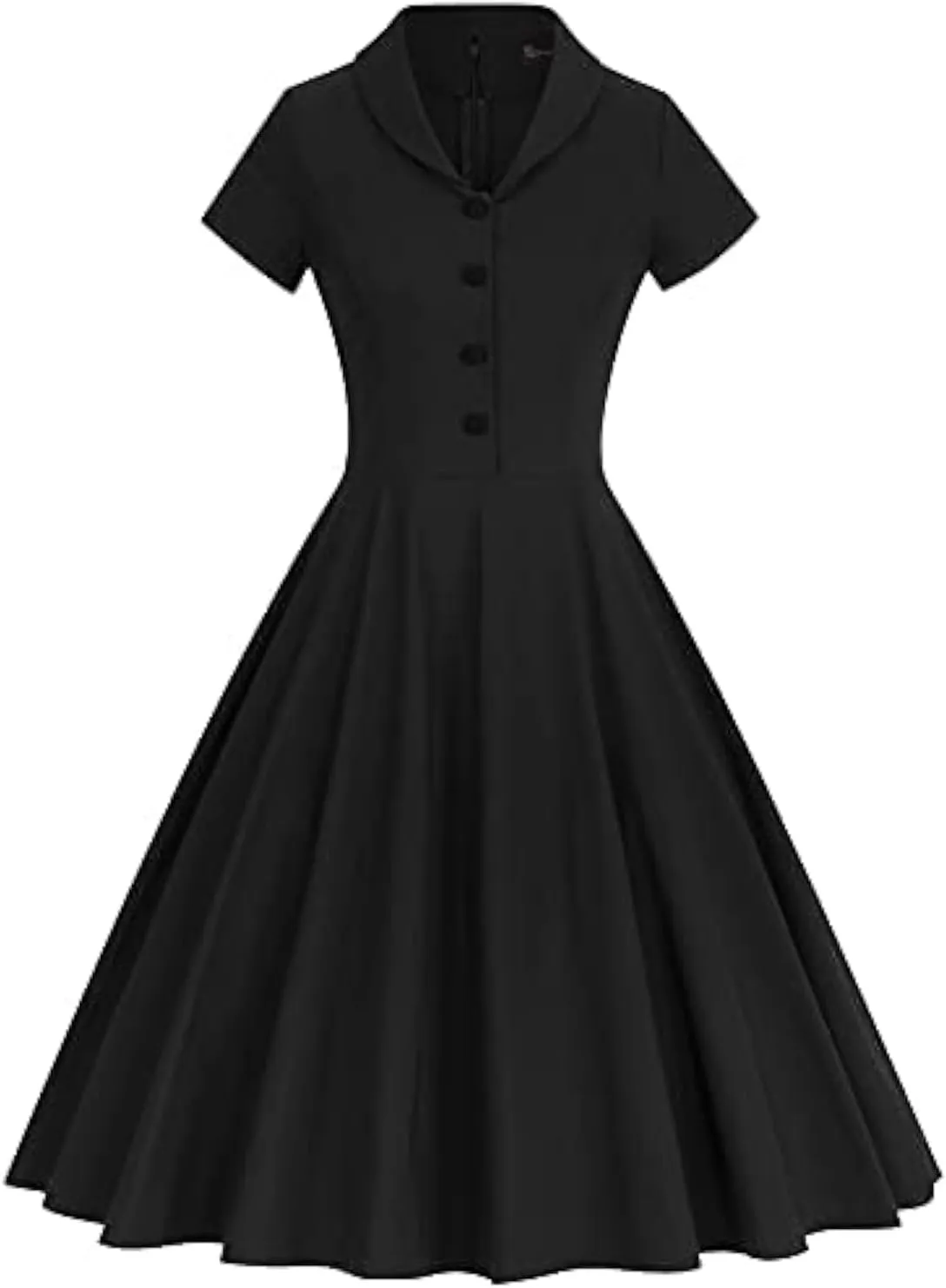 GownTown Women's 1950s Vintage Plaid&Dot Swing Tea Dress with Pockets