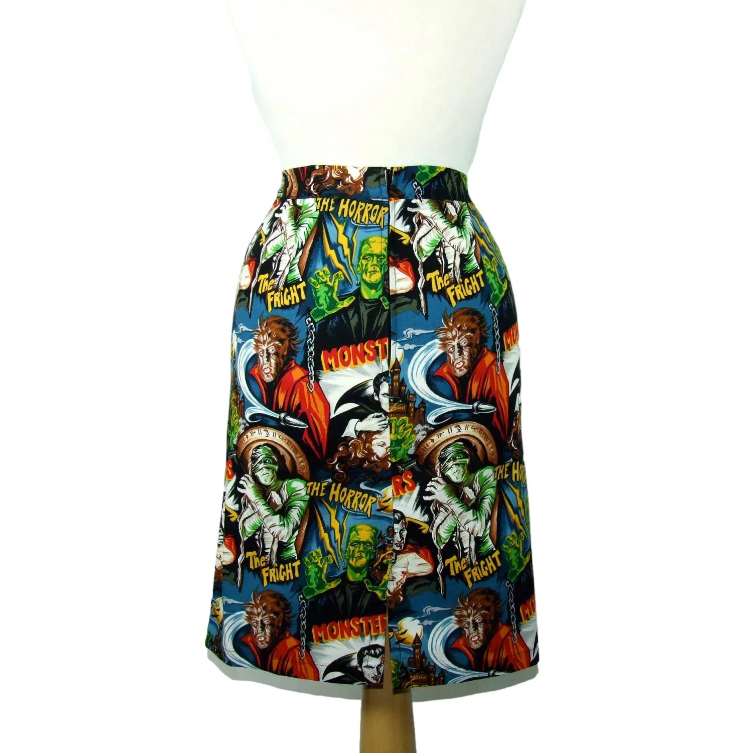 Hemet Hollywood Horror Monsters Pencil Skirt