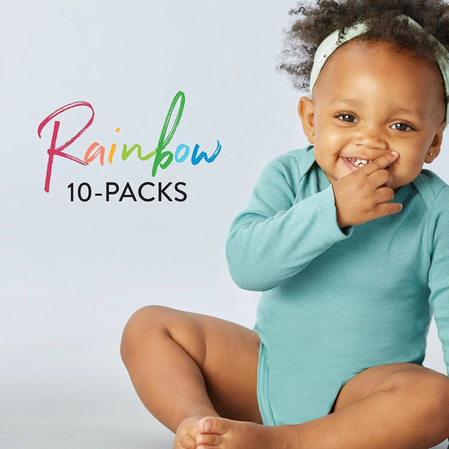 HonestBaby 10-Pack Long Sleeve Bodysuits One-piece 100% Organic Cotton for Infant Baby Boys, Girls, Unisex