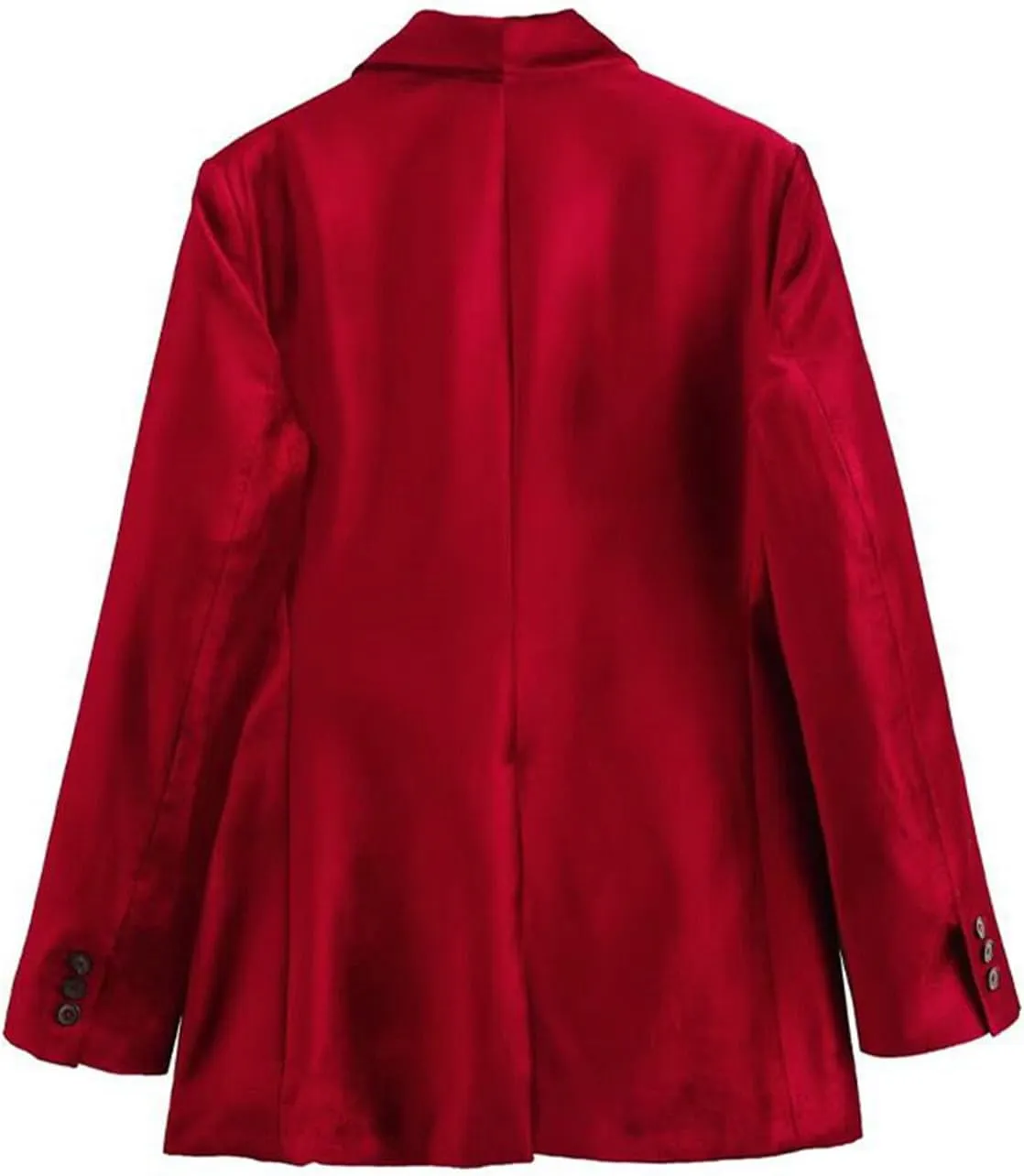 Kromoc Women's Velvet Blazer Casual Daily One Button Suit Jacket Sport Coat