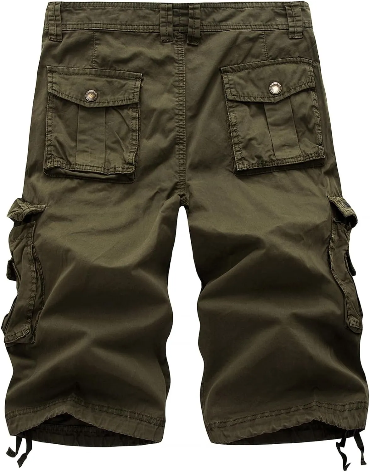 Mens Washed Cargo Shorts Zipper Button Slim Fit Hiking Shorts Summer Lightweight Beach Pants with Multi-Pockets