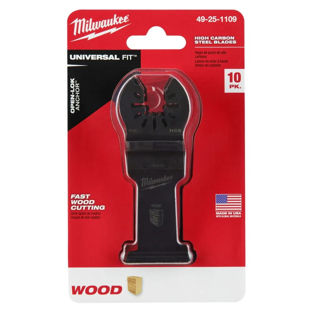 Milwaukee  49-25-1109 Milwaukee® OPEN-LOK™ 1-3/8" HCS WOOD BLADES 10PK