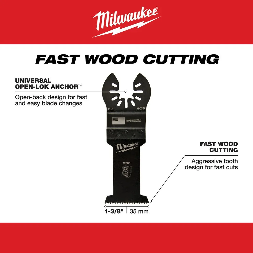 Milwaukee  49-25-1109 Milwaukee® OPEN-LOK™ 1-3/8" HCS WOOD BLADES 10PK