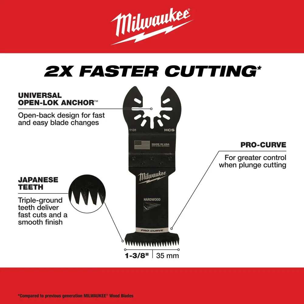 Milwaukee  49-25-1131 Milwaukee® OPEN-LOK™ 1-3/8" HCS JAPANESE TOOTH PRO-CURVE™ HARDWOOD BLADE 1PK