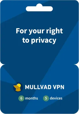 Mullvad VPN | 6 Months for 5 Devices | Protect Your Privacy with Easy-To-Use Security VPN Service