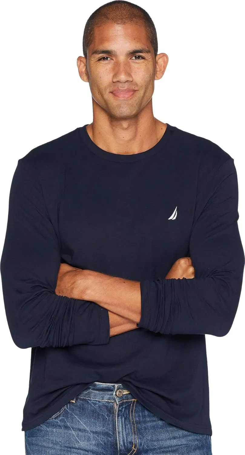 Nautica Men's Long Sleeve Solid Crew Neck T-Shirt