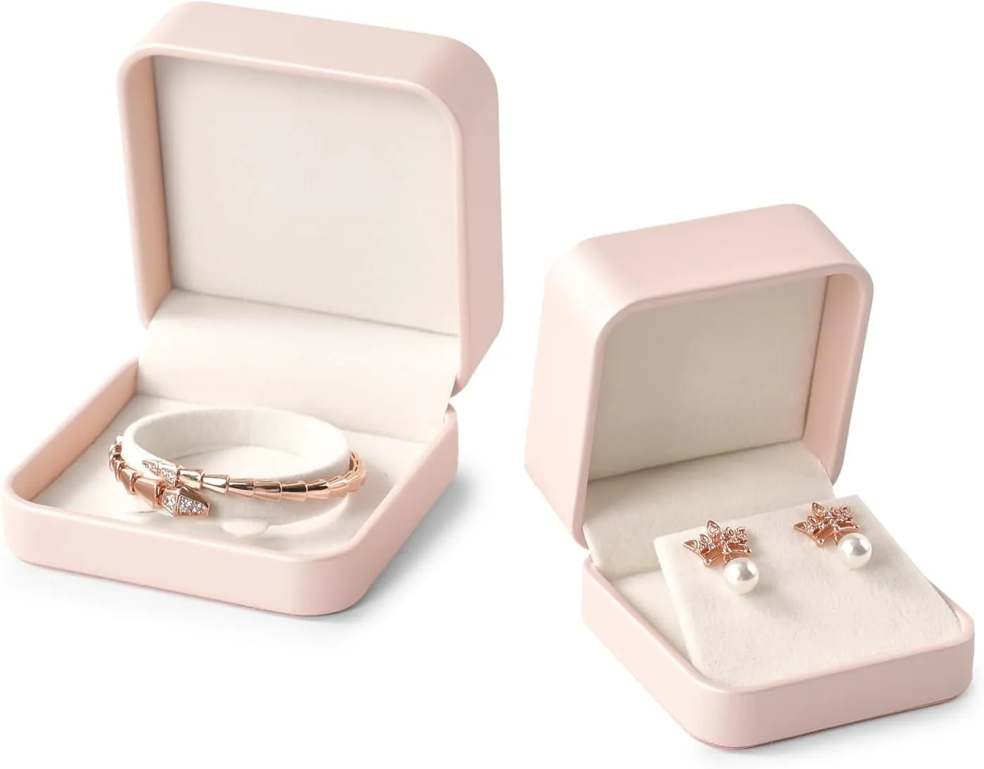 Oirlv Luxury Leather Earring Case Premium Jewelry Box For Earrings Only Luxury Gift Boxes For Jewelry(Pink)