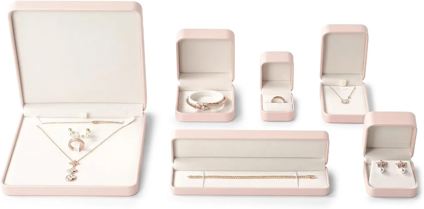 Oirlv Luxury Leather Earring Case Premium Jewelry Box For Earrings Only Luxury Gift Boxes For Jewelry(Pink)