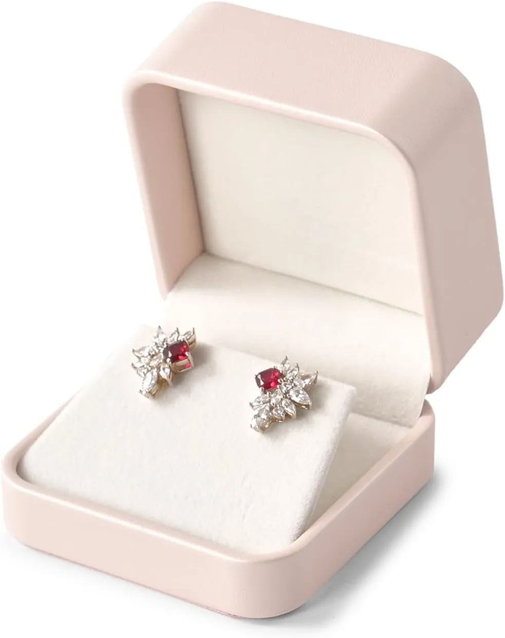 Oirlv Luxury Leather Earring Case Premium Jewelry Box For Earrings Only Luxury Gift Boxes For Jewelry(Pink)
