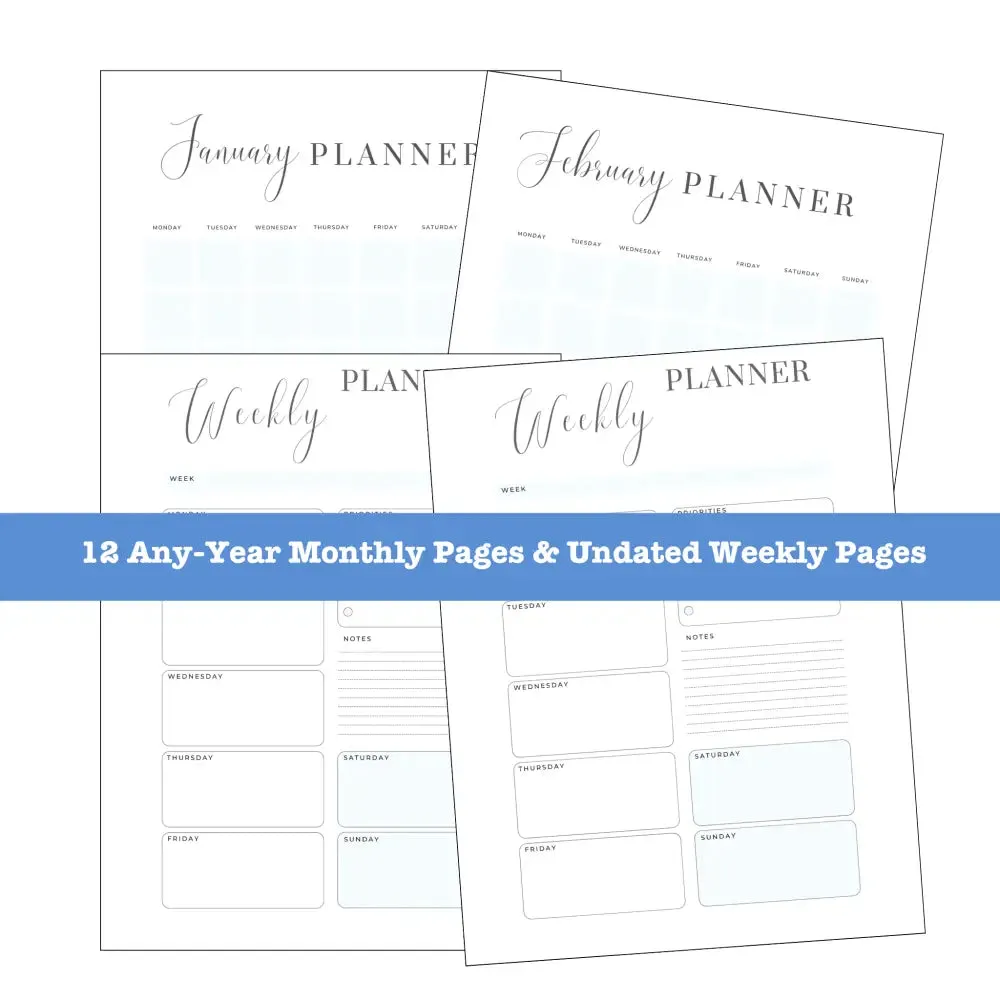 ON SALE - Floral "My Plans" Evergreen PLR Planner - Canva Template