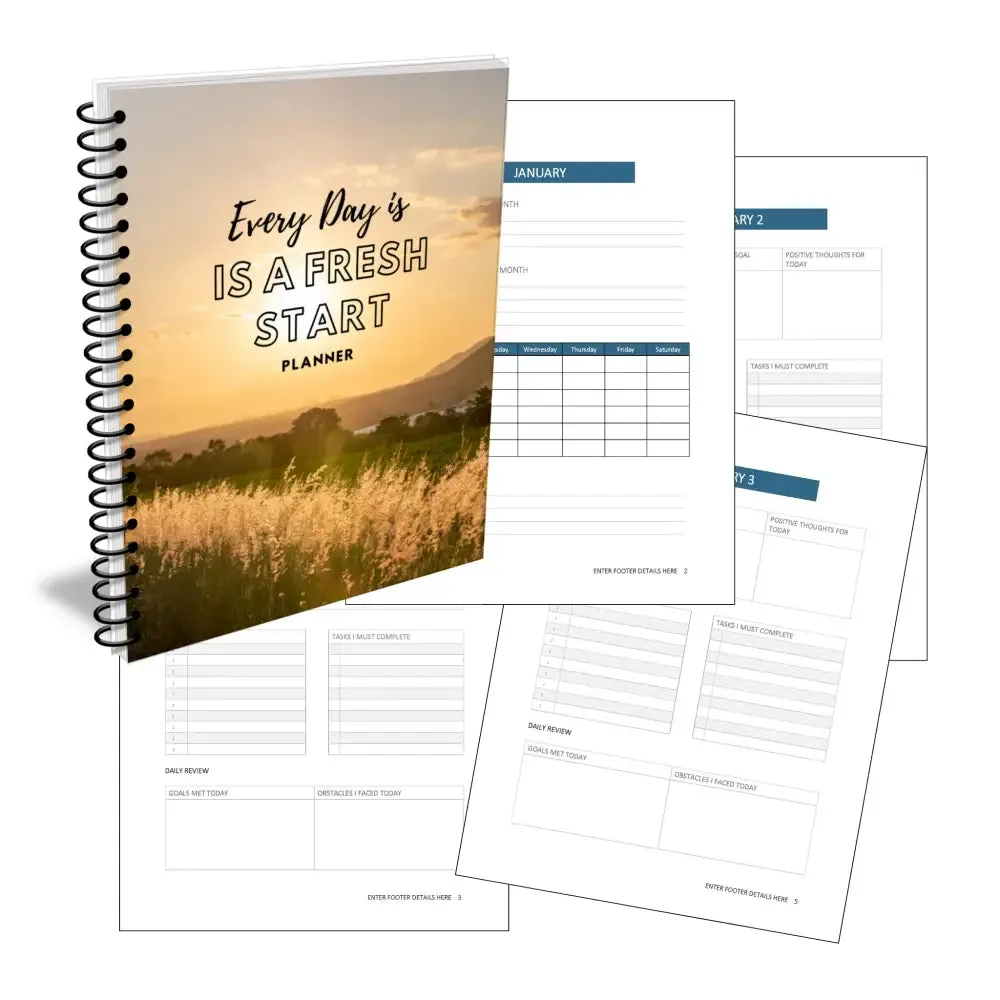 ON SALE - "Every Day is a Fresh Start" PLR Planner