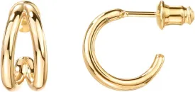 PAVOI 14K Gold Plated Sterling Silver Posts Split Huggie Hoop Earrings for Women - Dainty Multi Hoop Huggie Earrings
