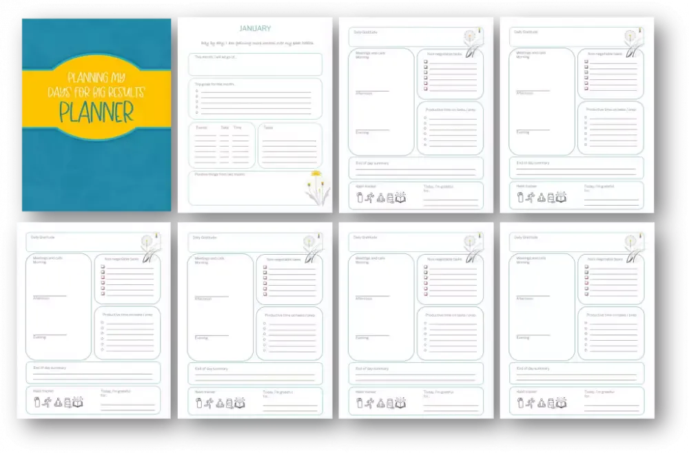 "Planning My Days for Big Results" 365-Day Printable Planner with Private Label Rights