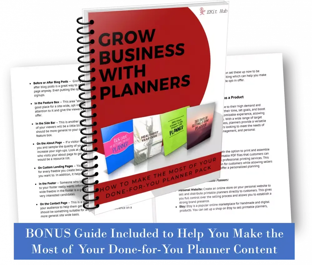 "Planning My Days for Big Results" 365-Day Printable Planner with Private Label Rights