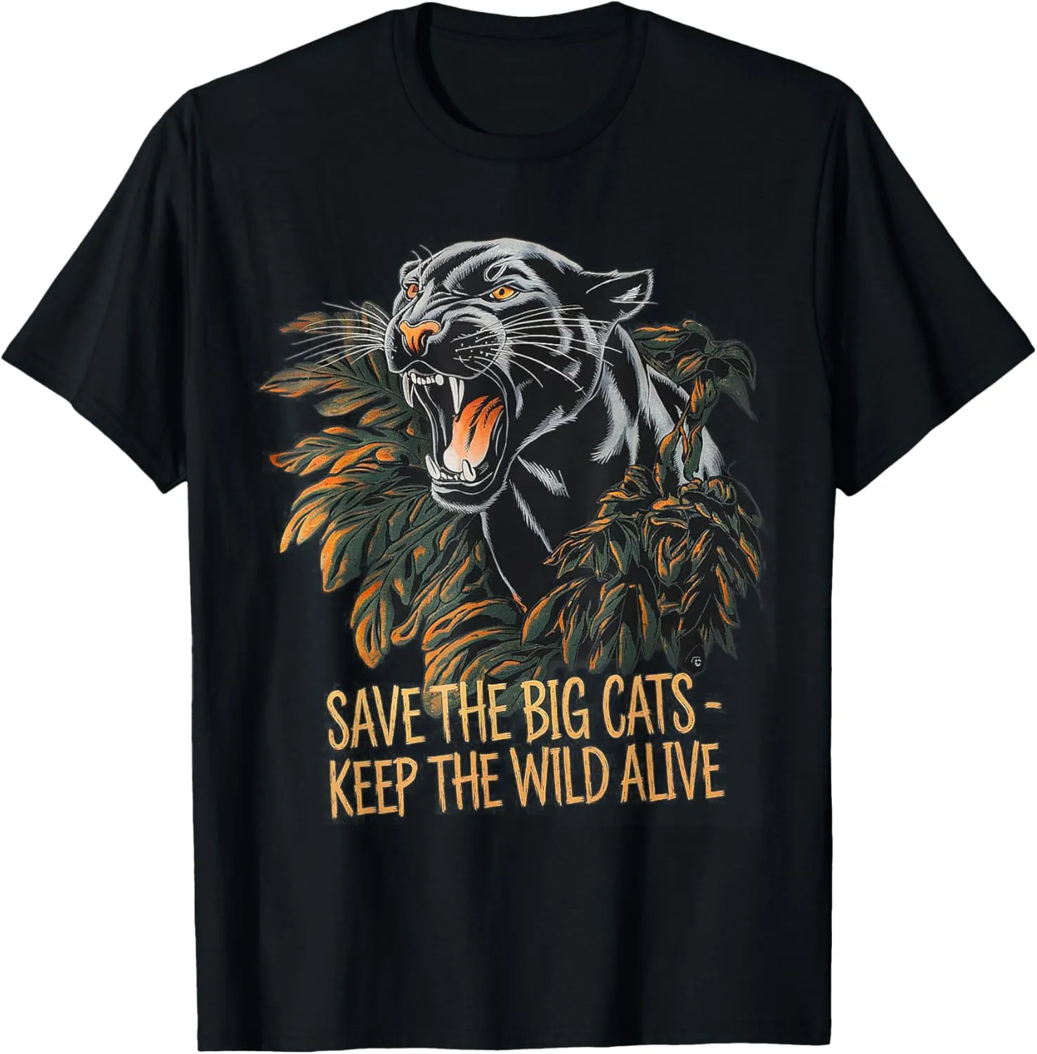 SAVE THE BIG CATS Black Panther Wildlife Conservation T-Shirt