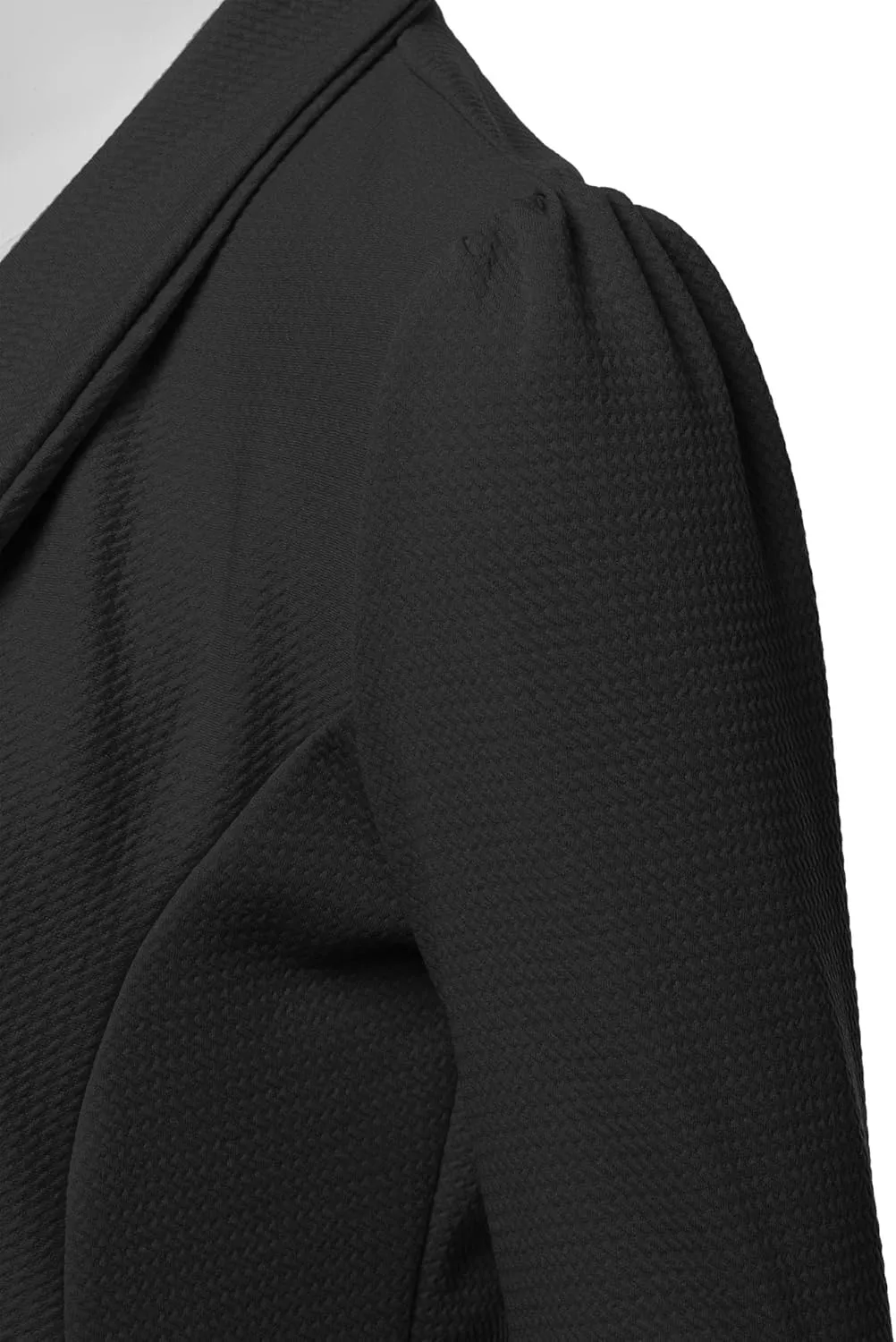 SSOULM Women's Long Sleeve Classic Draped Open Front Lightweight Blazer with Plus Size