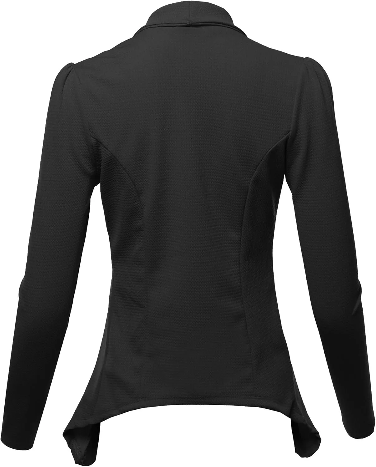 SSOULM Women's Long Sleeve Classic Draped Open Front Lightweight Blazer with Plus Size
