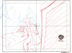 Static Shock Original Production Layout Drawing: Static Shock and Ferret