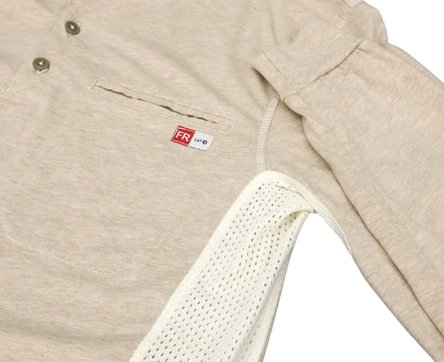TICOMELA FR Shirts for Men 6oz Flame Retardant Mesh Breathable T-Shirt NFPA2112 Fire Retardant Henley Shirts