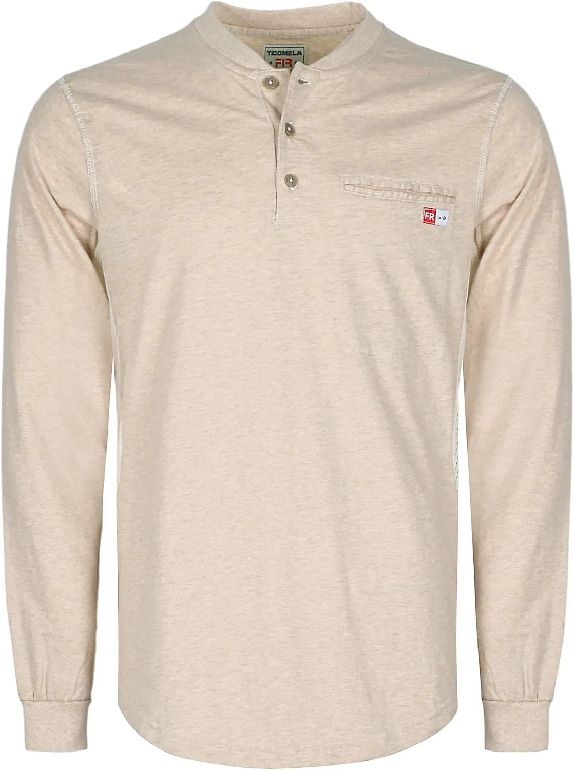 TICOMELA FR Shirts for Men 6oz Flame Retardant Mesh Breathable T-Shirt NFPA2112 Fire Retardant Henley Shirts