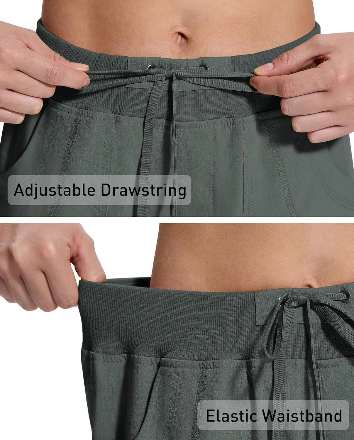 Womens Cargo Capri Pants with 6 Pockets Lightweight Stretch Hiking Casual Summer Pant for Women Travel Outdoor