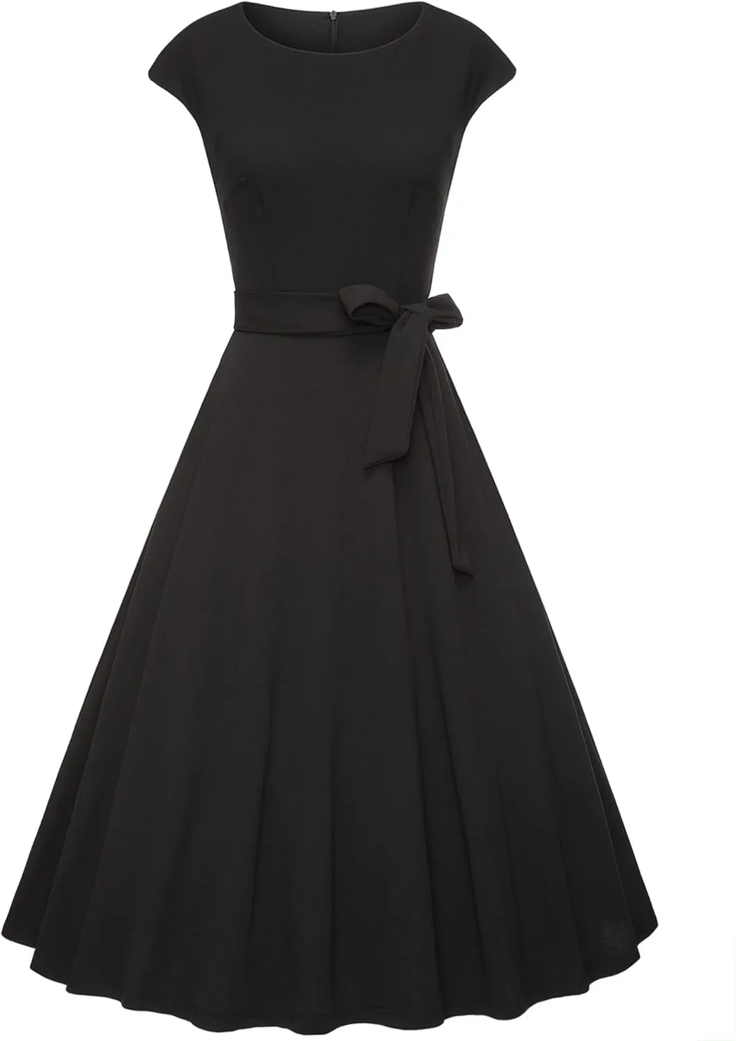 Womens Casual 1950s Dresses for Women Vintage Cap Sleeves Modest Cocktail Party Swing Prom Dress with Pockets