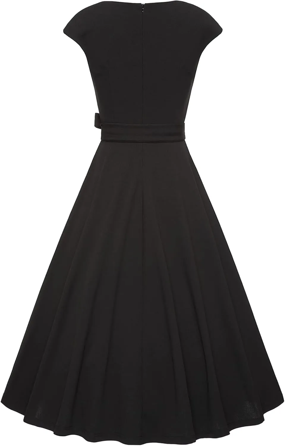 Womens Casual 1950s Dresses for Women Vintage Cap Sleeves Modest Cocktail Party Swing Prom Dress with Pockets